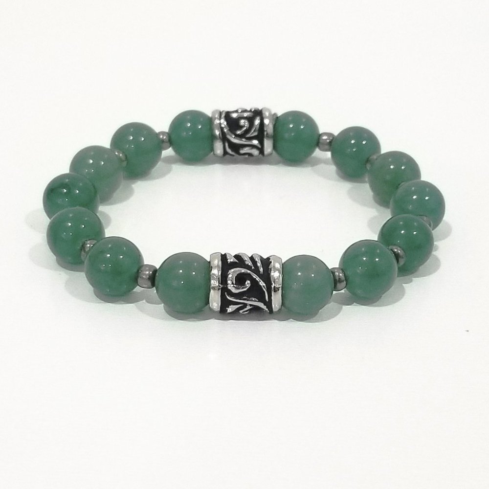 Feel Good™ - 8” Elastic Green Jade Fortunato Bracelet